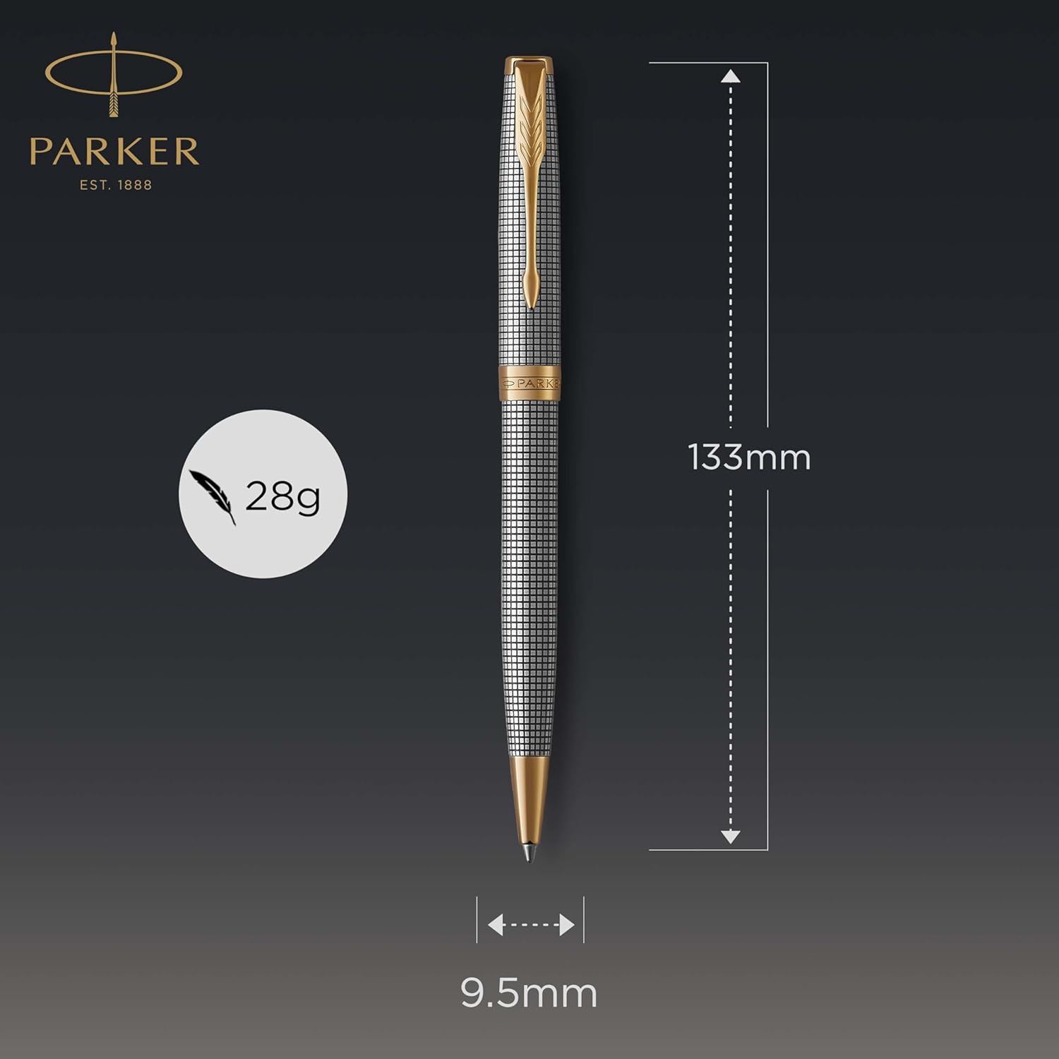 Parker Sonnet Ciselé Sterling Silver GT Ballpoint Pen