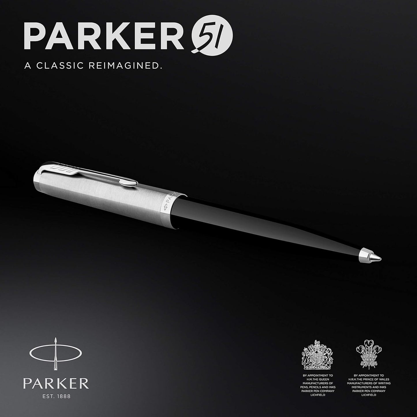 Parker 51 Chrome Trim Black Ballpoint Pen