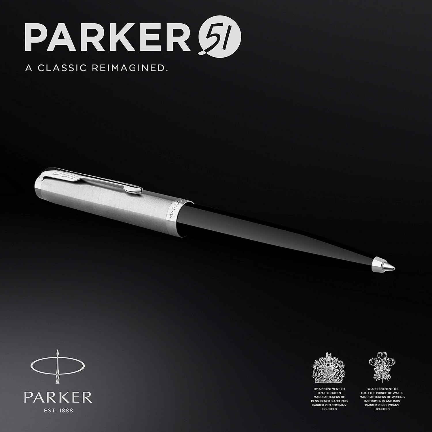 Parker 51 Chrome Trim Black Ballpoint Pen