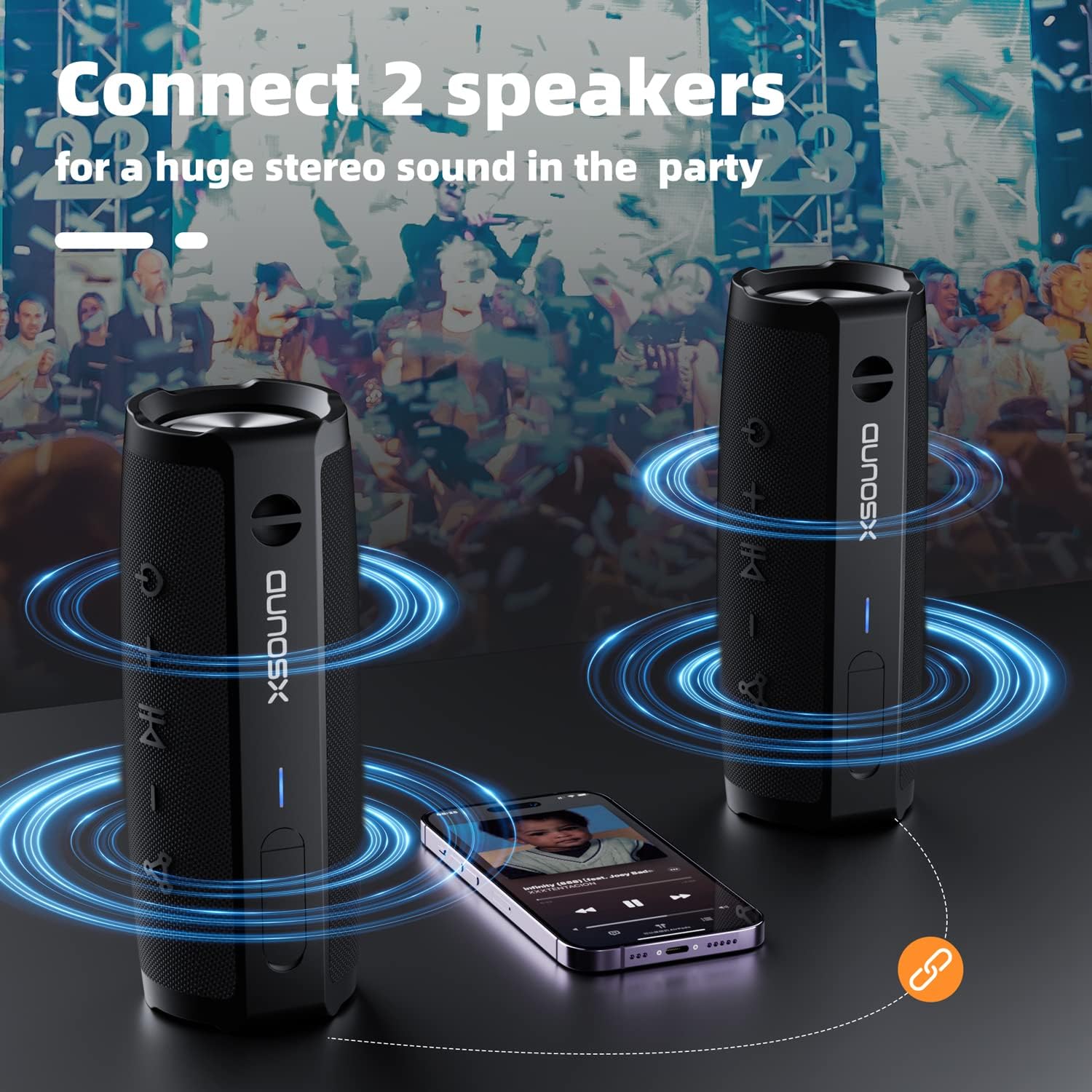 XSOUND FunPlay Pro Wireless Bluetooth Speaker – 20H Playtime, Deep Bass, IPX7 Waterproof, TWS Stereo