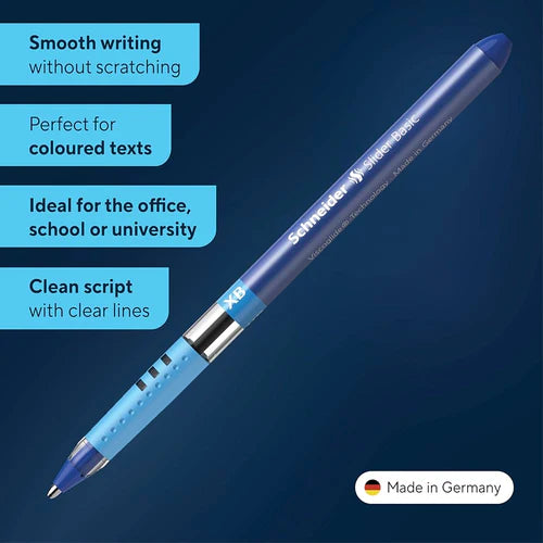 Schneider Slider Basic XB Ballpoint Pen – Extra Broad 1.4mm | Blue Ink