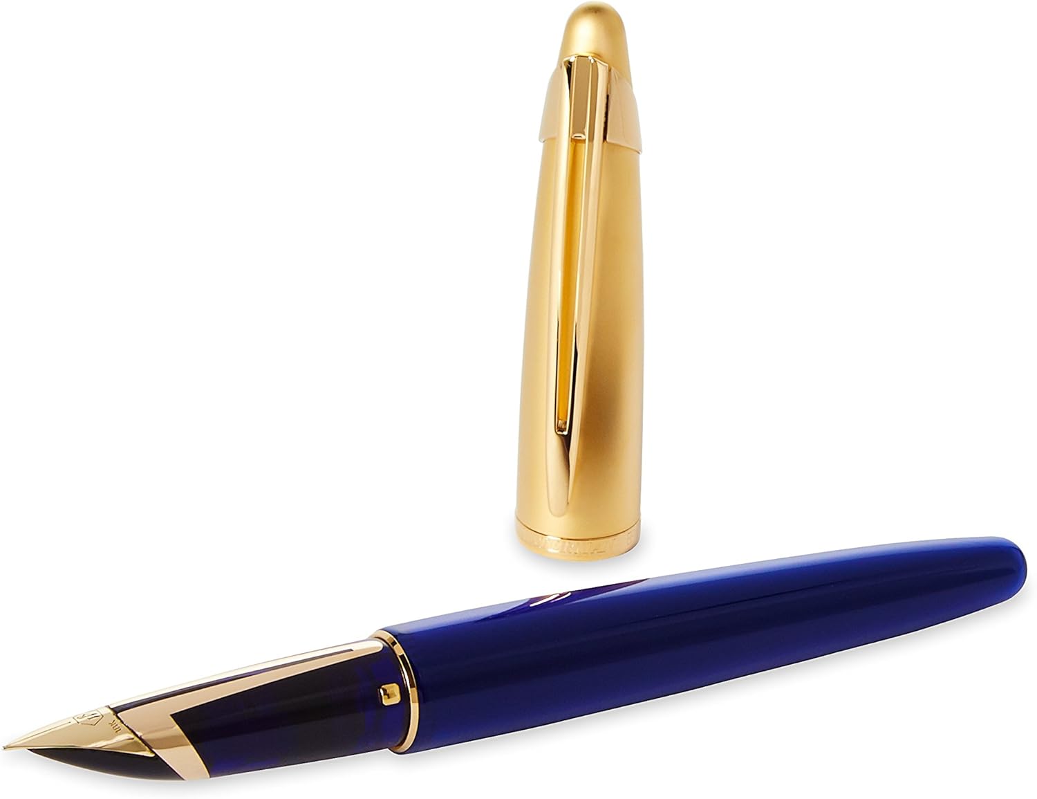 Waterman Edson Fountain Pen – Sapphire Blue Gold Trim (GT) Medium Nib