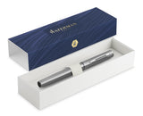 Waterman Graduate Chrome Fountain Pen – Fine Nib, Blue Ink