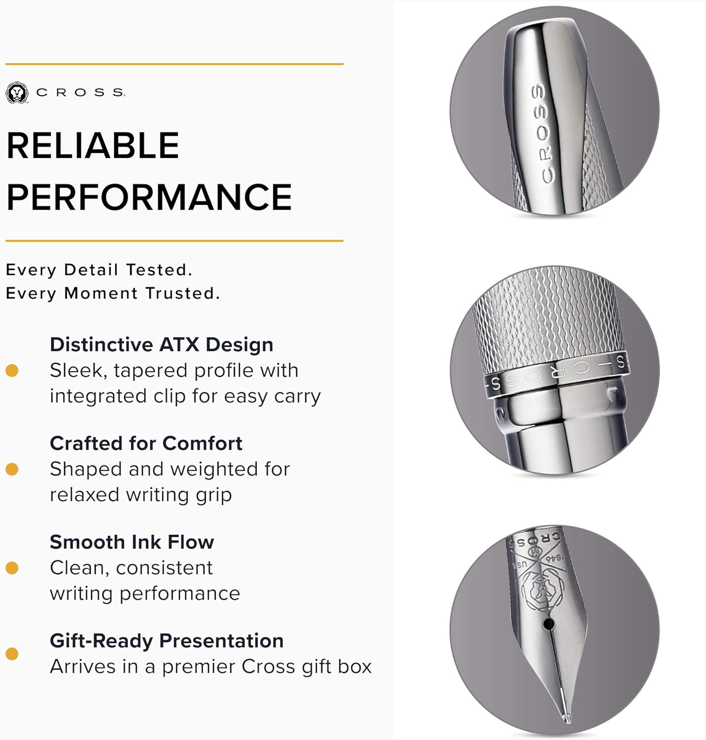 Cross ATX Sandblasted Fountain Pen – Titanium Grey (Medium Nib)