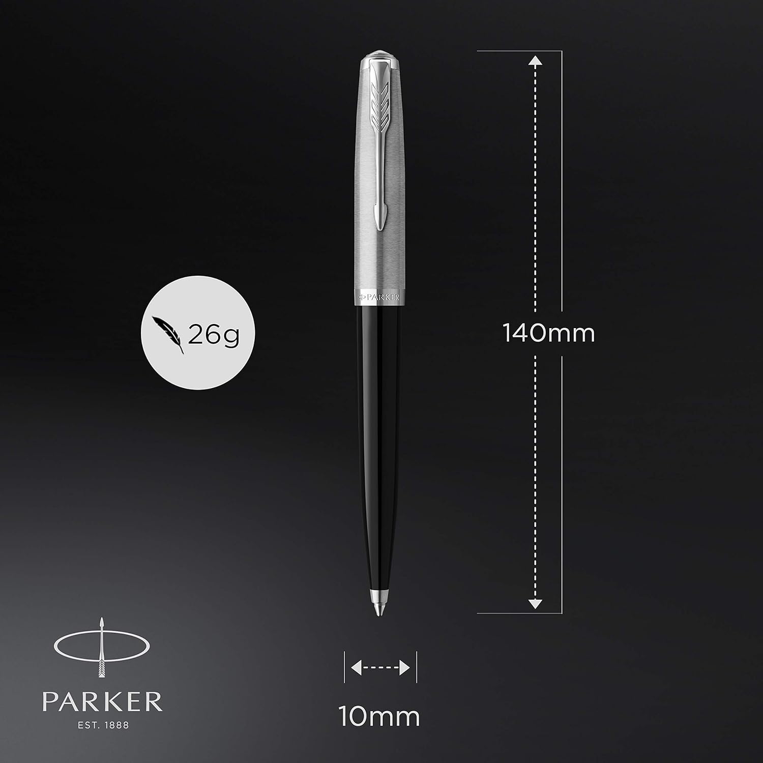 Parker 51 Chrome Trim Black Ballpoint Pen