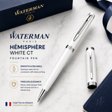 Waterman Hémisphère Ballpoint Pen – Metal & White CT