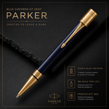 Parker Duofold Prestige Ball Pen – Blue Chevron GT | Luxury Ballpoint