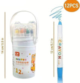 DEOXY Silky 12-Color Washable Crayons for Kids – Non-Toxic Lipstick Crayons