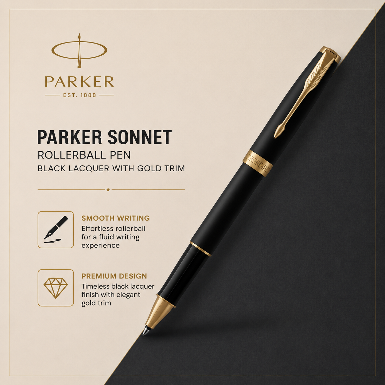 Parker Core Series Black GT Rollerball Pen