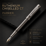 Parker Duofold Prestige Ruthenium Chiselled CT Fountain Pen