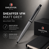 Sheaffer VFM 9424 Ballpoint Pen — Matte Grey | Black PVD Trim