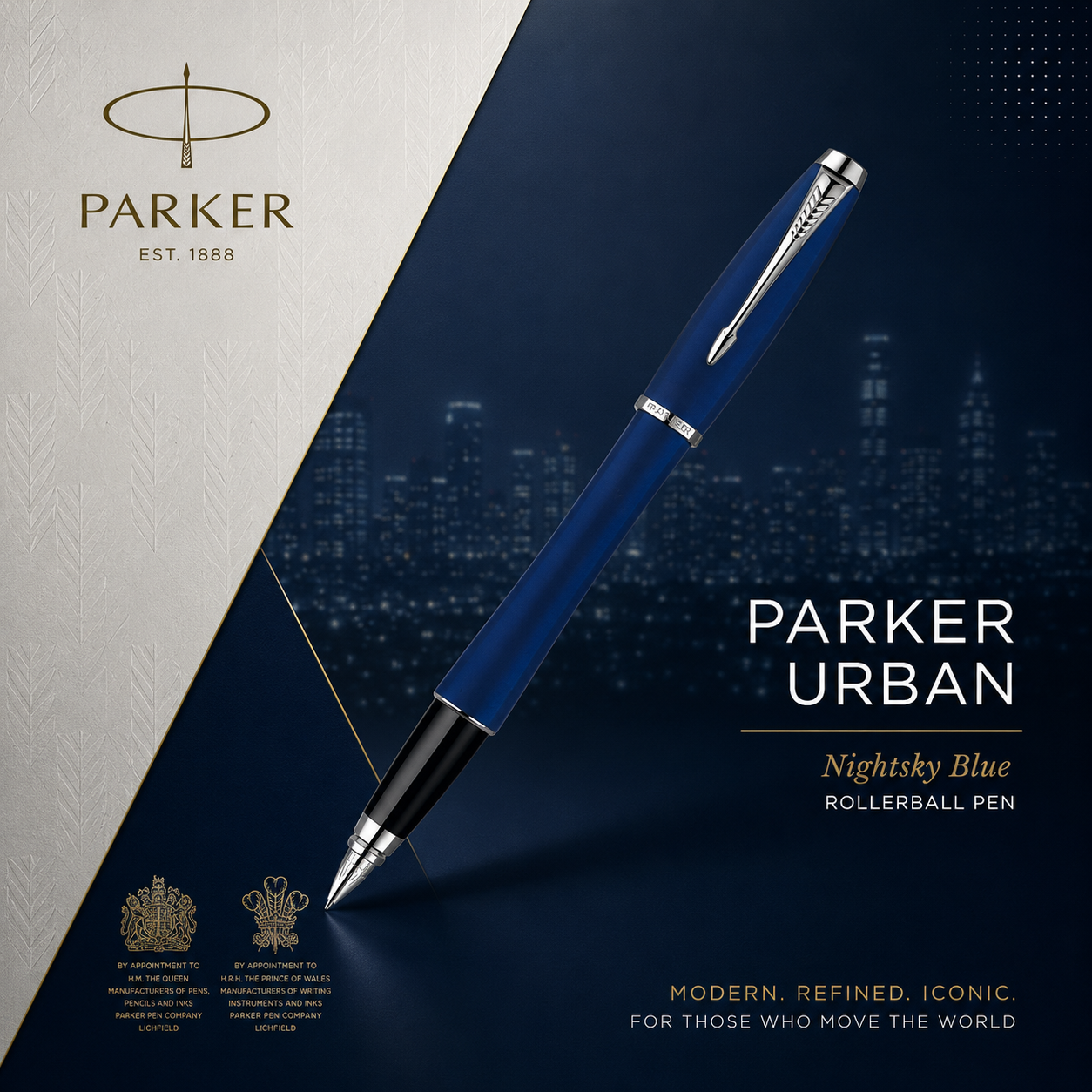 Parker Metal Series Fashion Blue CT Rollerball Pen