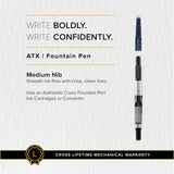 Cross ATX Sandblasted Fountain Pen – Titanium Grey (Medium Nib)