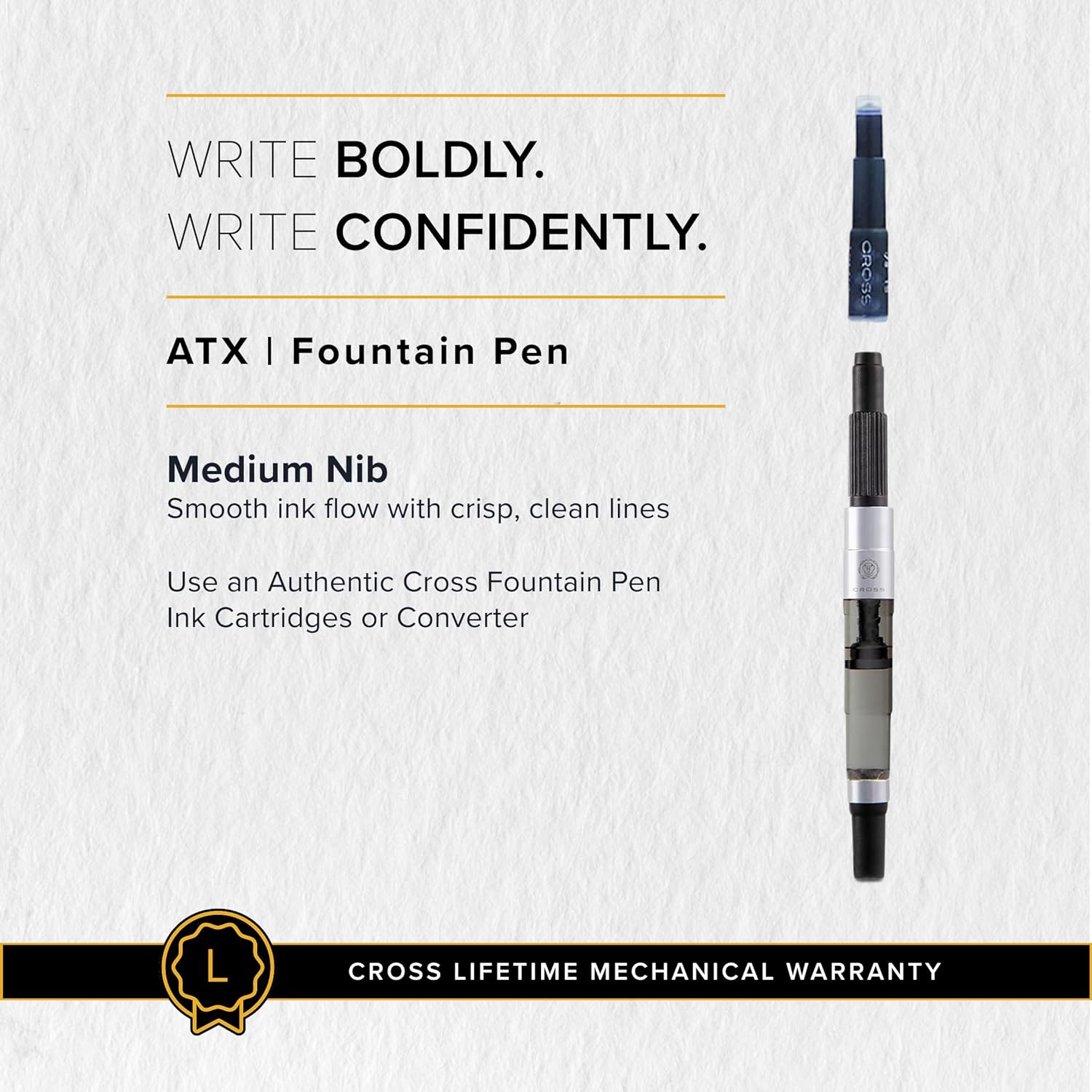 Cross ATX Sandblasted Fountain Pen – Titanium Grey (Medium Nib)