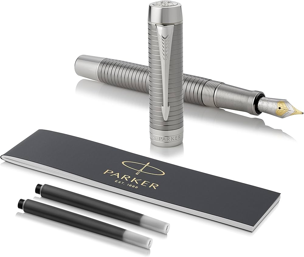 Parker Duofold Prestige Ruthenium Chiselled CT Fountain Pen
