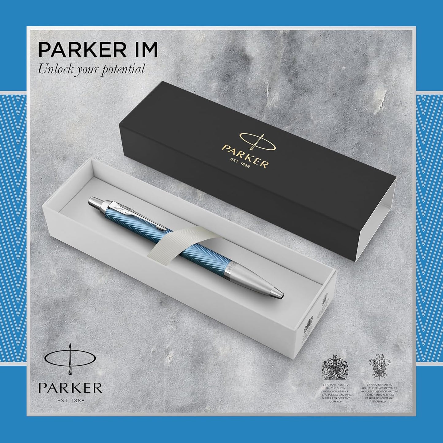 Parker Premium Series Ballpoint Pen – Blue CT (Chrome Trim)