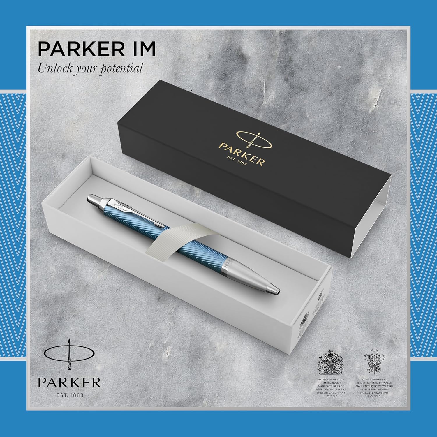Parker Premium Series Ballpoint Pen – Blue CT (Chrome Trim)