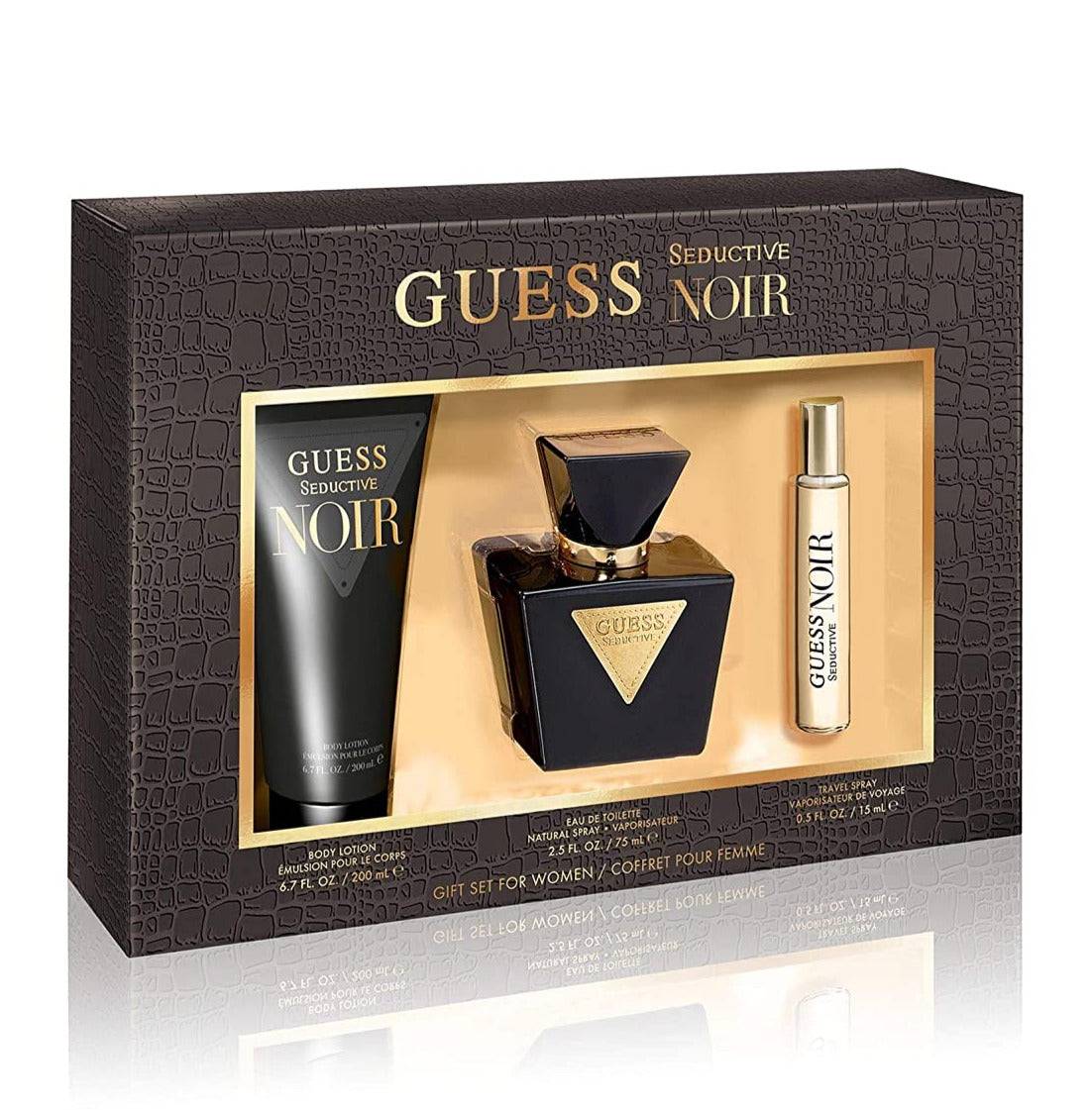 Guess Seductive Noir For Women Set EDT 75Ml+EDT 15Ml+Body Lotion 100Ml+Pouch