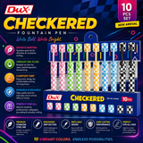DUX Checkered Fountain Pen No. DX250 – Medium Nib | Multi-Color