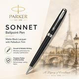 Parker Sonnet Ballpoint Pen – Matte Black with Chrome Trim