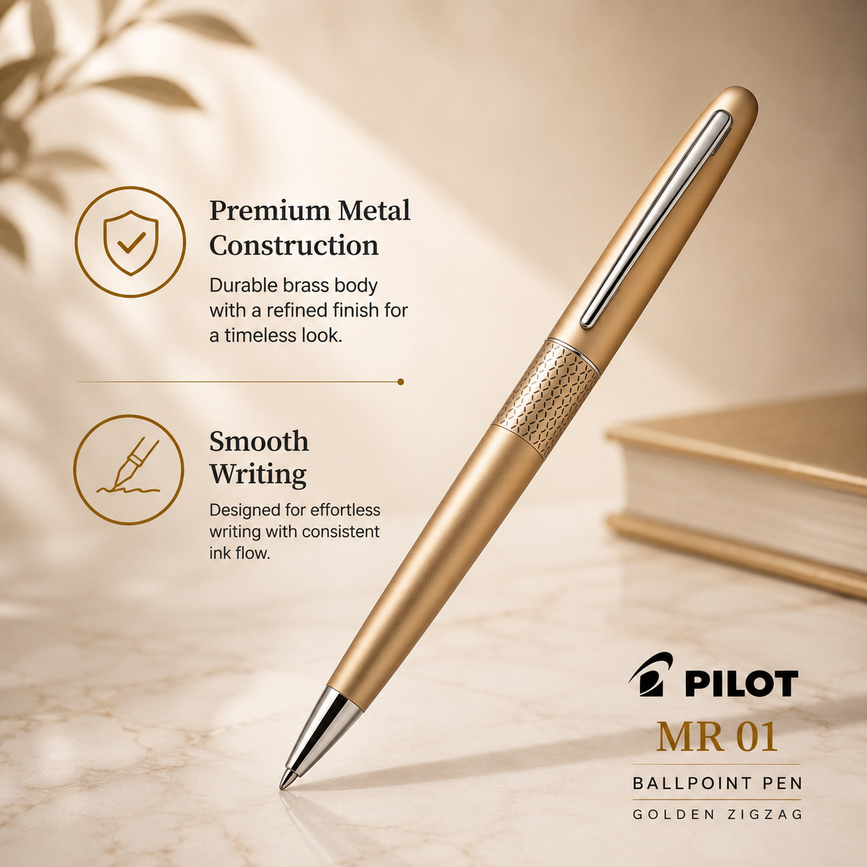 Pilot MR 01 Ballpoint Pen – Golden Zigzag