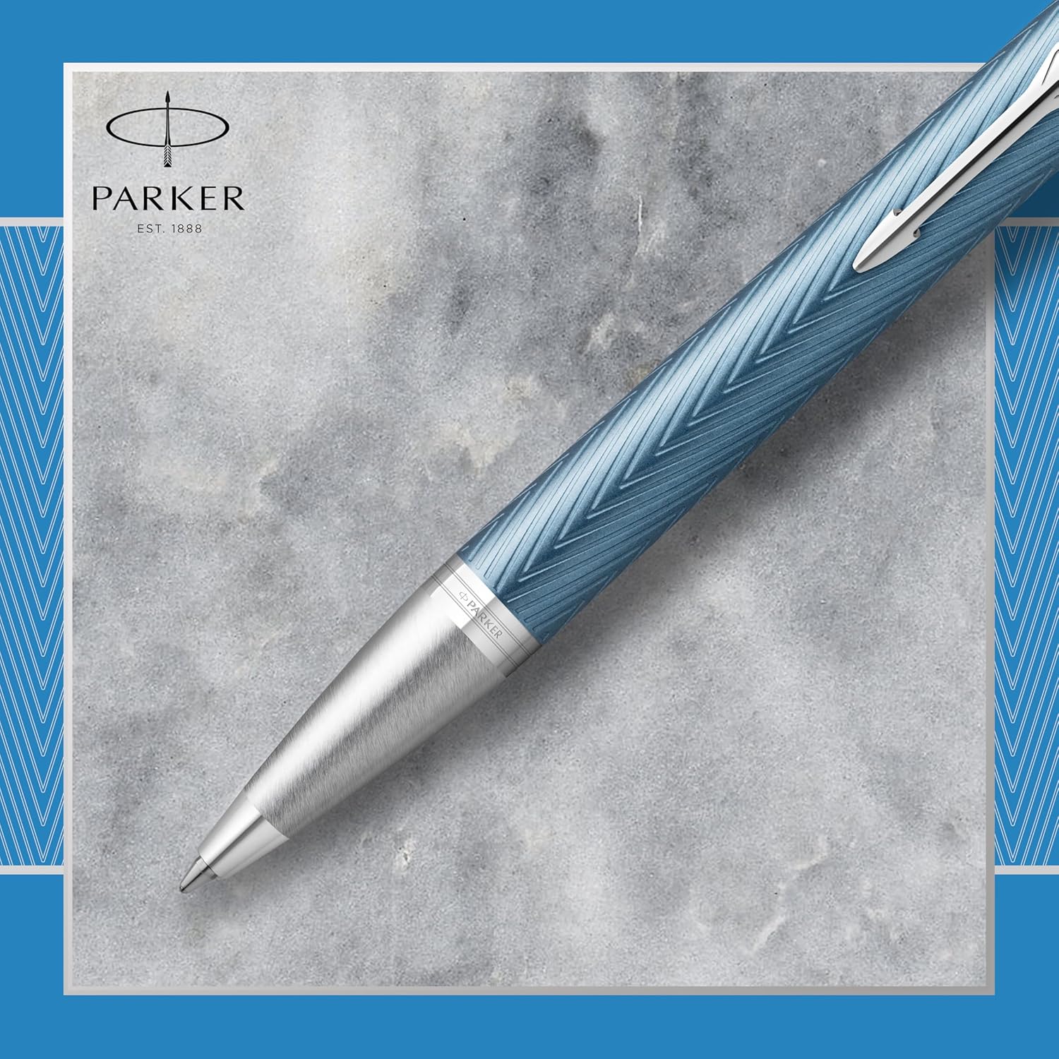 Parker Premium Series Ballpoint Pen – Blue CT (Chrome Trim)