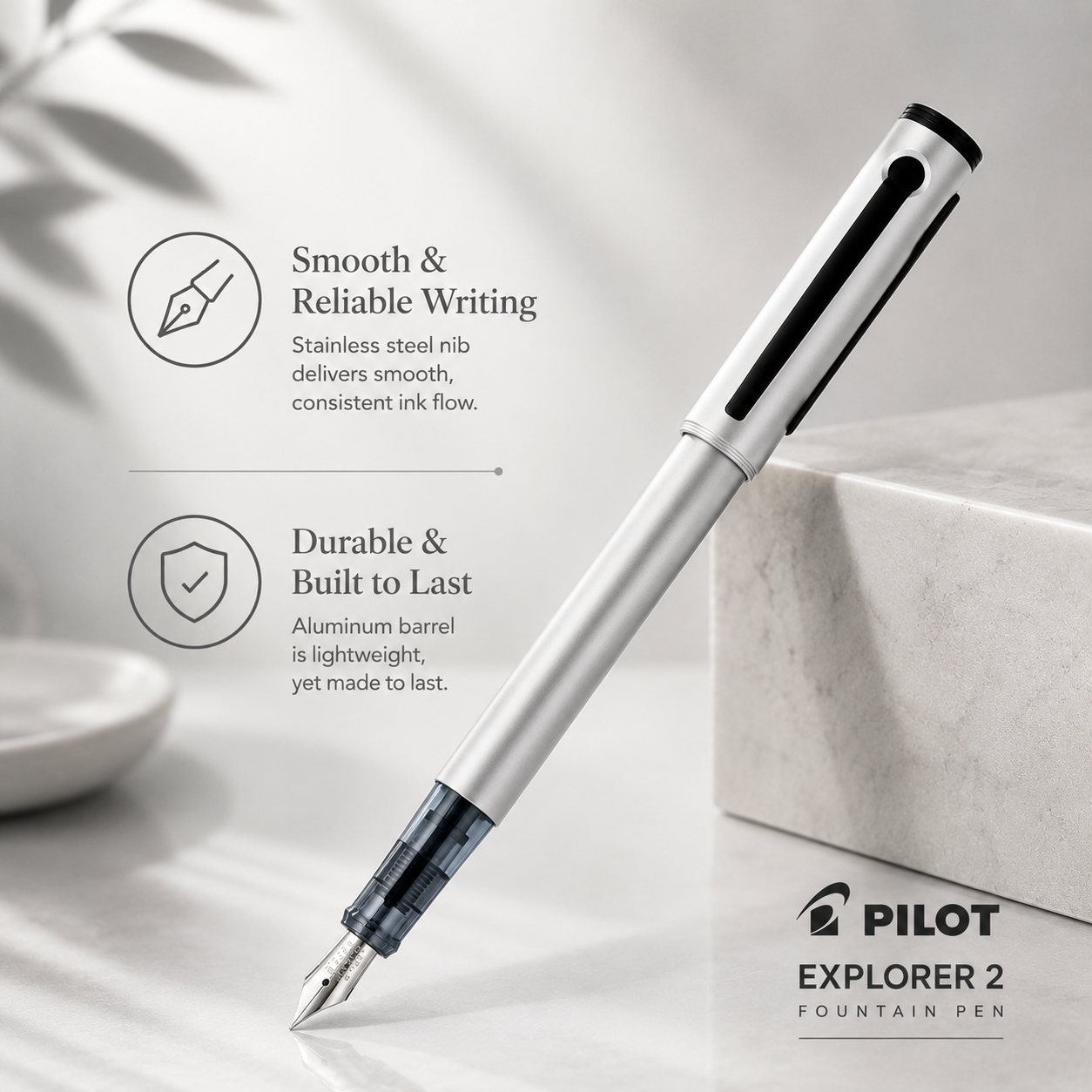 Pilot Explorer 2 Fountain Pen – Silver