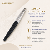 Waterman Edson Diamond ST Rollerball Pen – Black