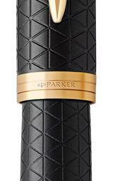 Parker IM Premium Rollerball Pen – Matte Black Diamond Pattern Gold Trim (GT)