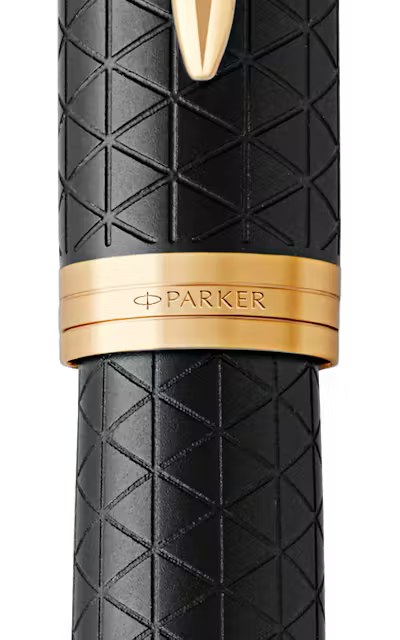 Parker IM Premium Rollerball Pen – Matte Black Diamond Pattern Gold Trim (GT)