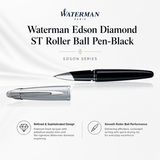 Waterman Edson Diamond ST Rollerball Pen – Black (ST)
