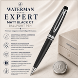 Waterman Expert Matt Black Ballpoint Pen – Premium Writing Instrument