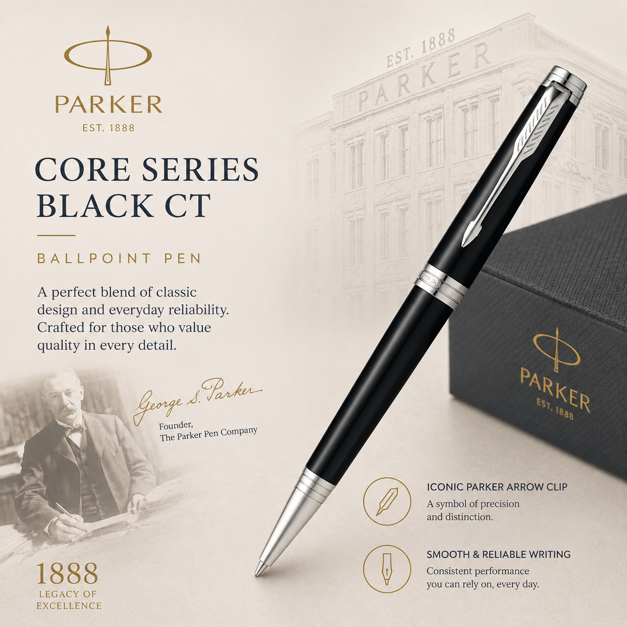 Parker IM Core Black CT Ballpoint Pen