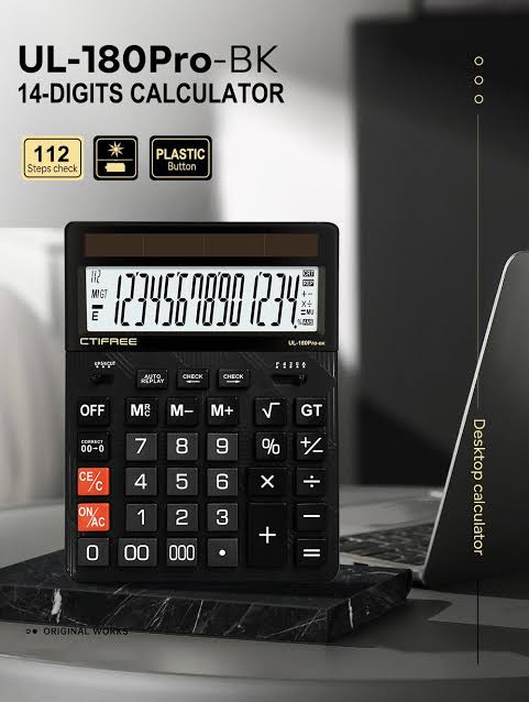 CTIFREE UL-180 Pro Professional Calculator – Black