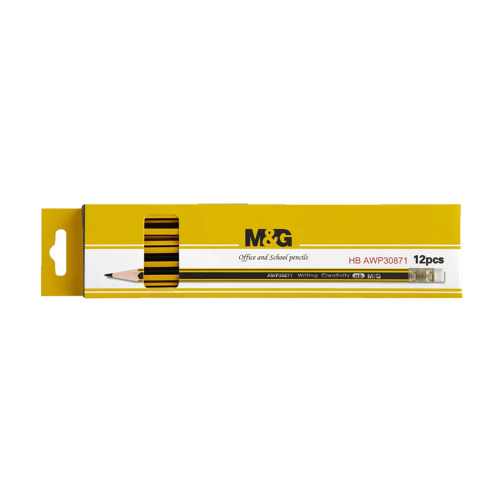 M&G Wooden Pencil with Eraser HB AWP 30871 Single Piece