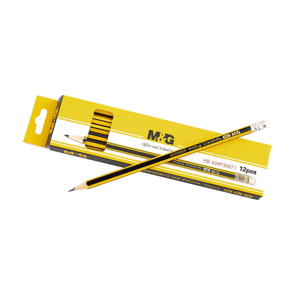 M&G Wooden Pencil with Eraser HB AWP 30871 Single Piece