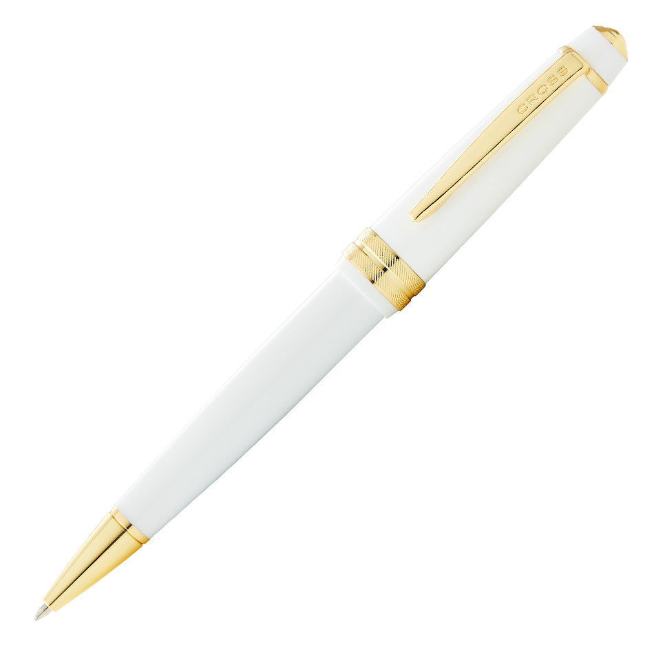 Cross Bailey Light Ballpoint Pen – Polished White Resin & Gold Plated Trim (Medium)