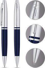 Coventry Blue Lacquer with Polished Chrome Appointments Ballpoint Pen (Blue Ink)