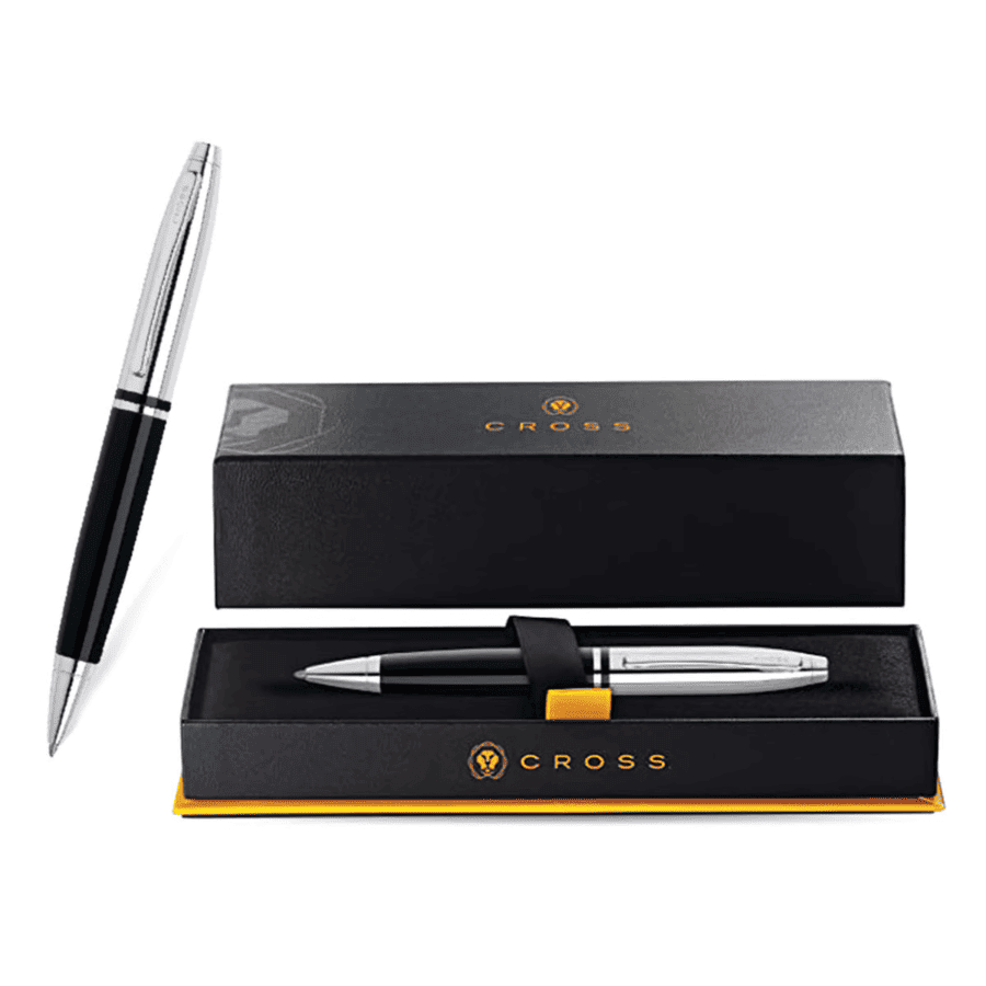 Cross Calais Ballpoint Pen – Black Lacquer & Polished Chrome