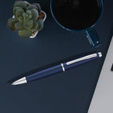 Cross Calais Matte Metallic Blue with Polished Chrome Appointments Ballpoint Pen (Blue Ink)