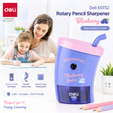 Deli E0732 Blueberry Rotary Pencil Sharpener | Manual Hand-Crank Pencil Sharpener