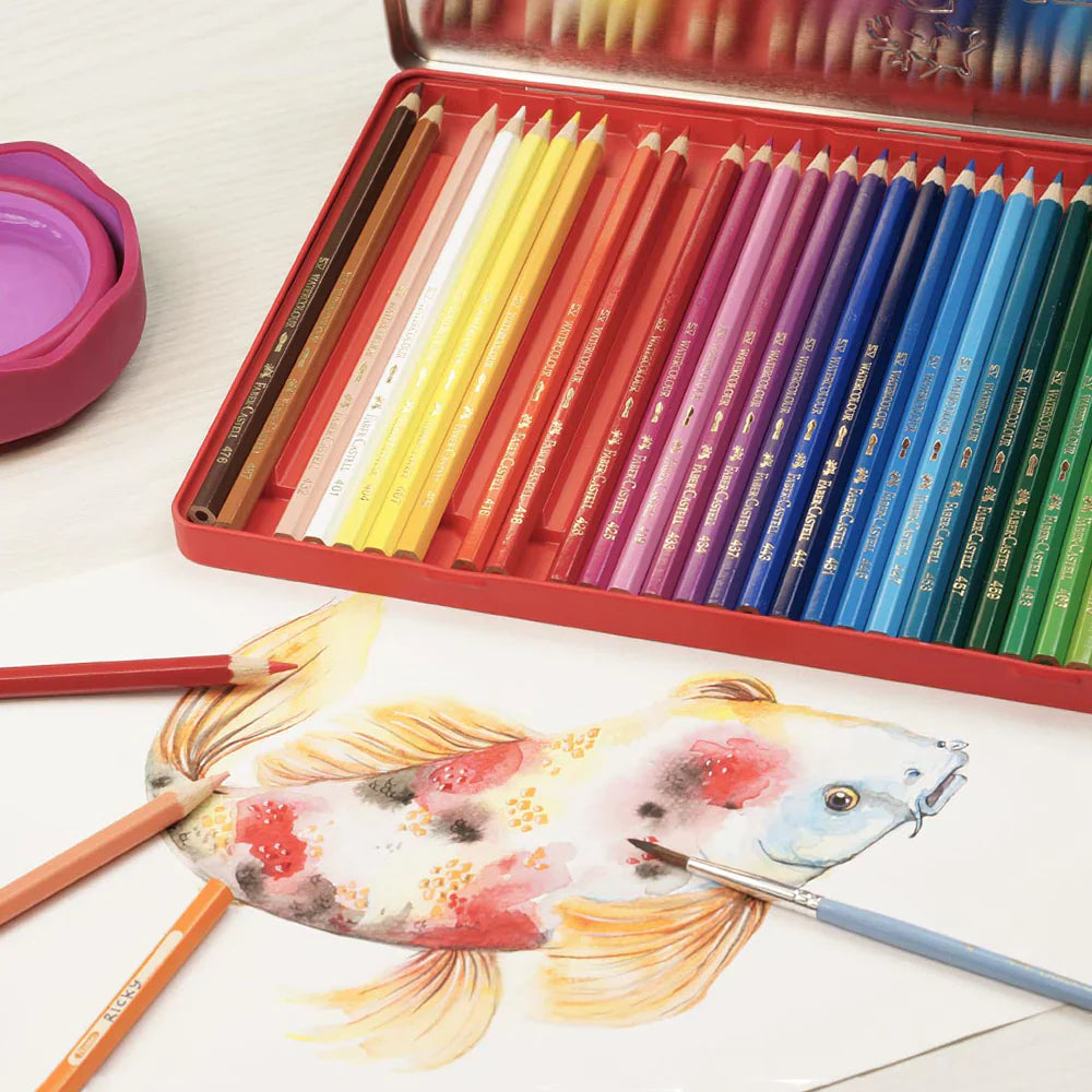 Faber Castell 100 Water Colour Pencils Tin Case