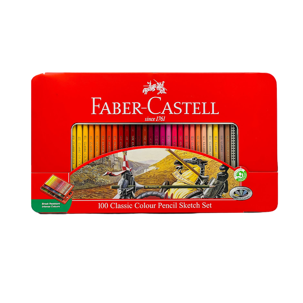 Faber Castell 100 Classic Colour Pencils Tin Case
