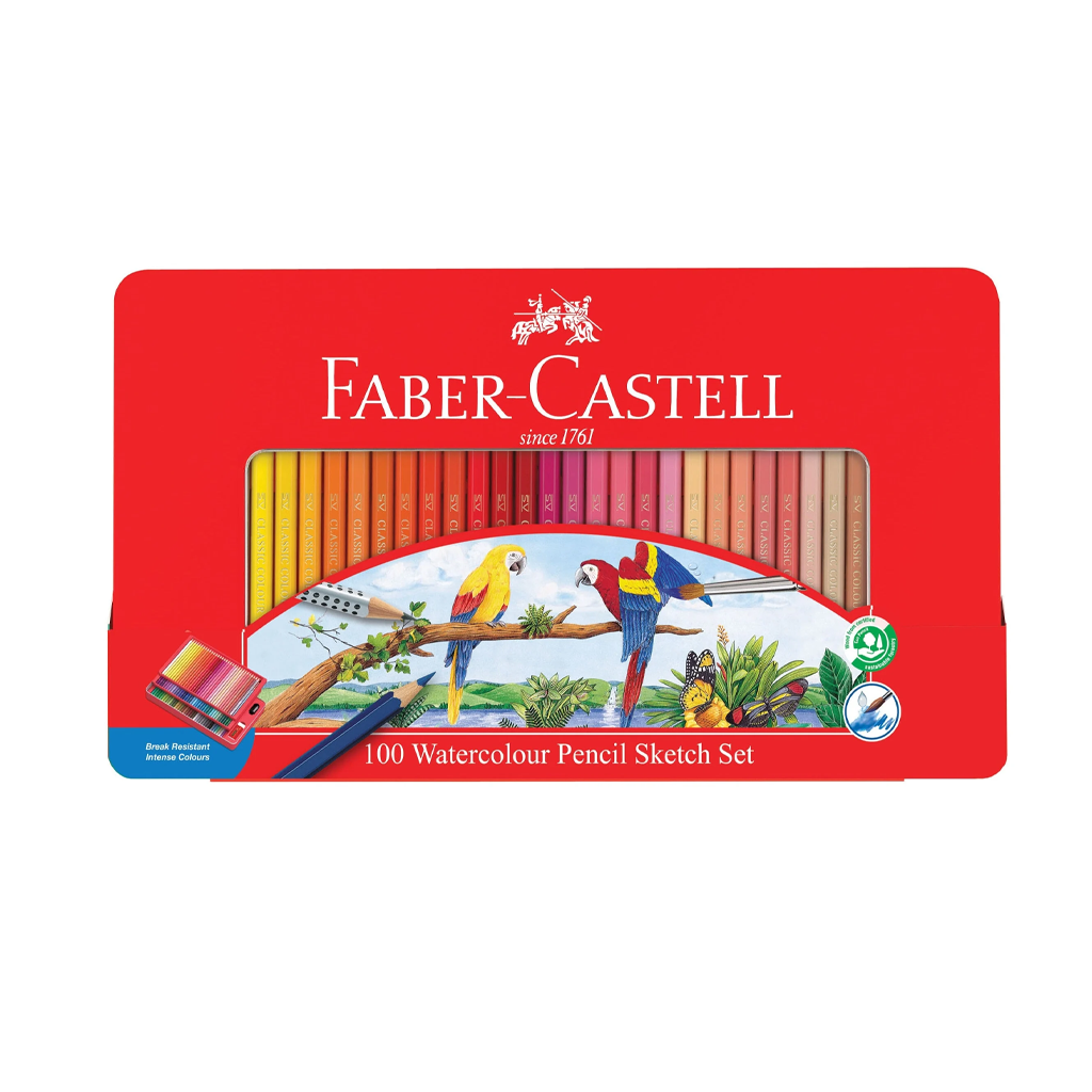 Faber Castell 100 Water Colour Pencils Tin Case