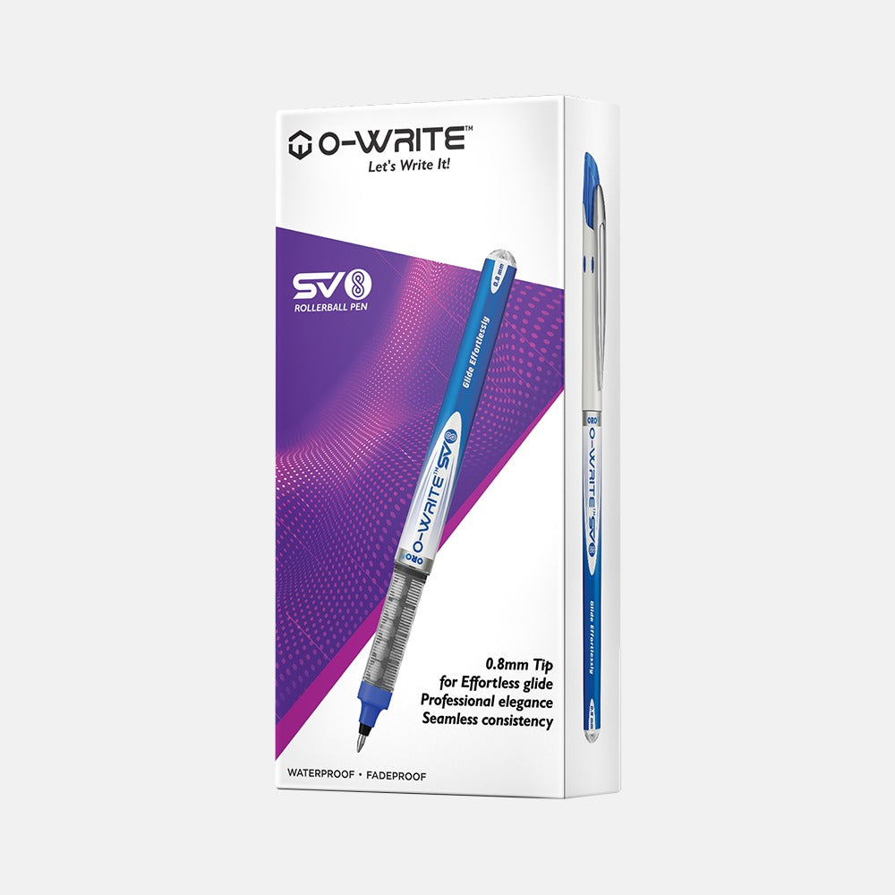 O-WRITE SV8 Rollerball Pen 0.8mm – Box of 12