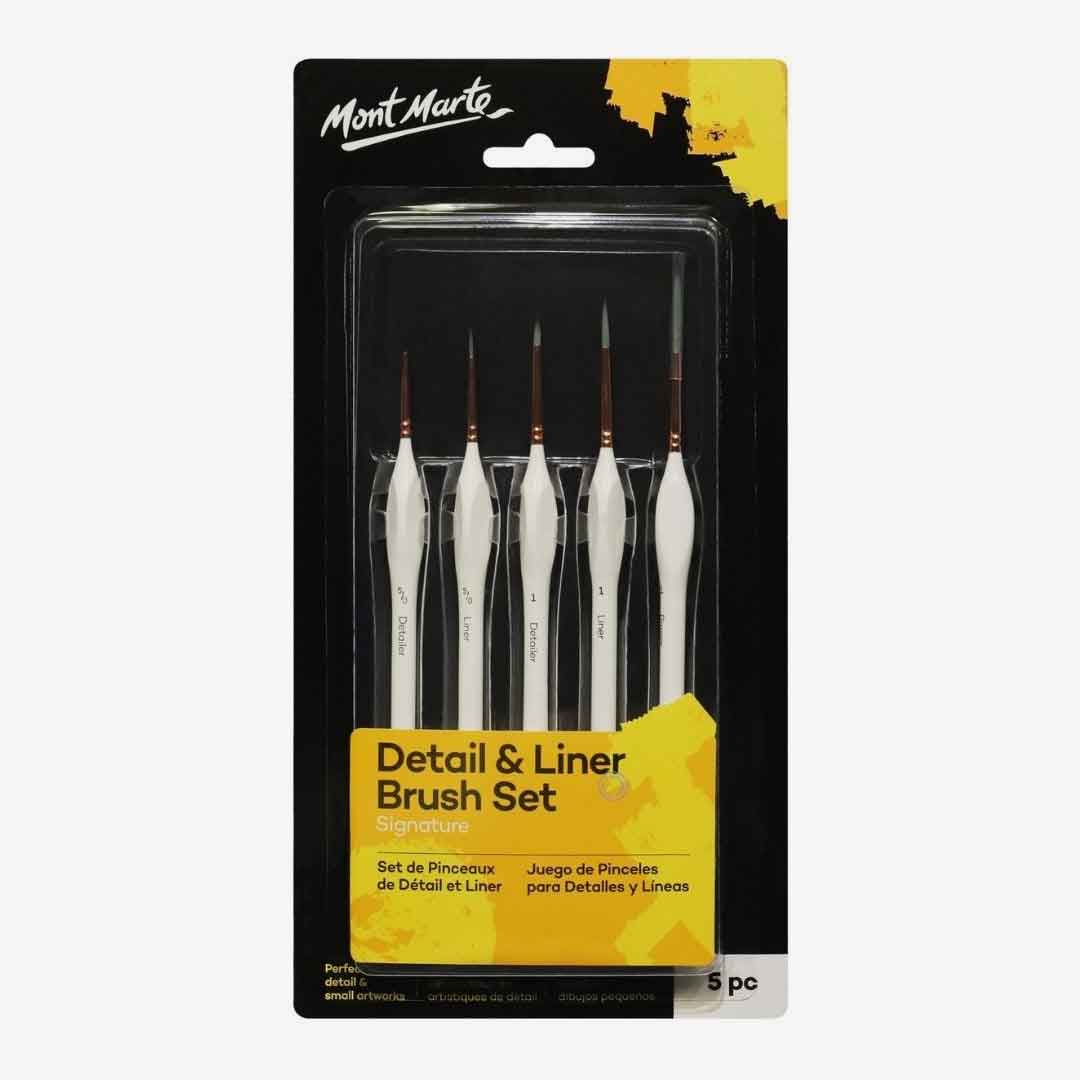 Mont Marte Detail And Liner Brush Set Of 5