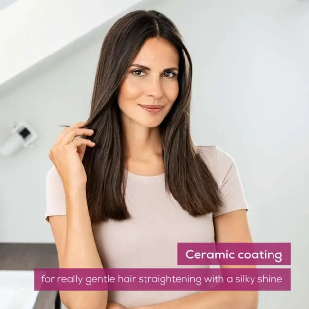 Beurer Hair Straightener HS 15 – Ceramic Flat Iron for Smooth, Sleek Hair