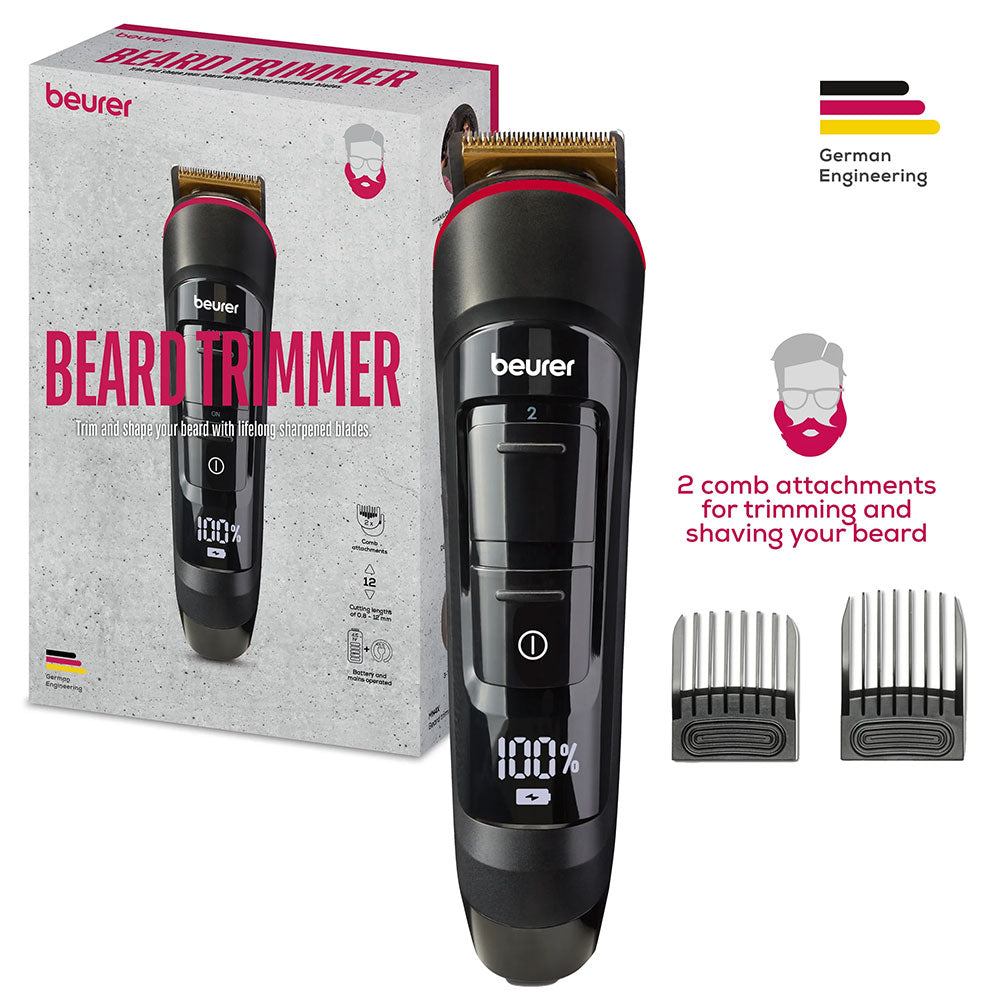 Beurer Beard Trimmer MN4X – Cordless Precision Beard & Stubble Trimmer