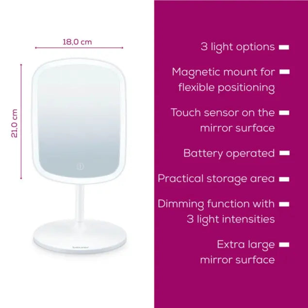 Beurer Illuminated Cosmetics Mirror BS 47 – LED Vanity Mirror