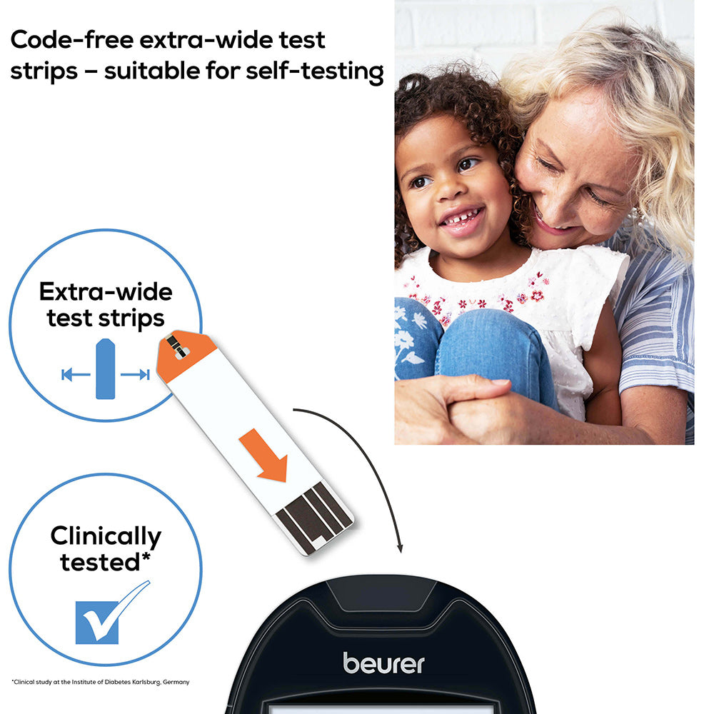 Beurer GL 44 Blood Glucose Monitor — Black (mg/dL)